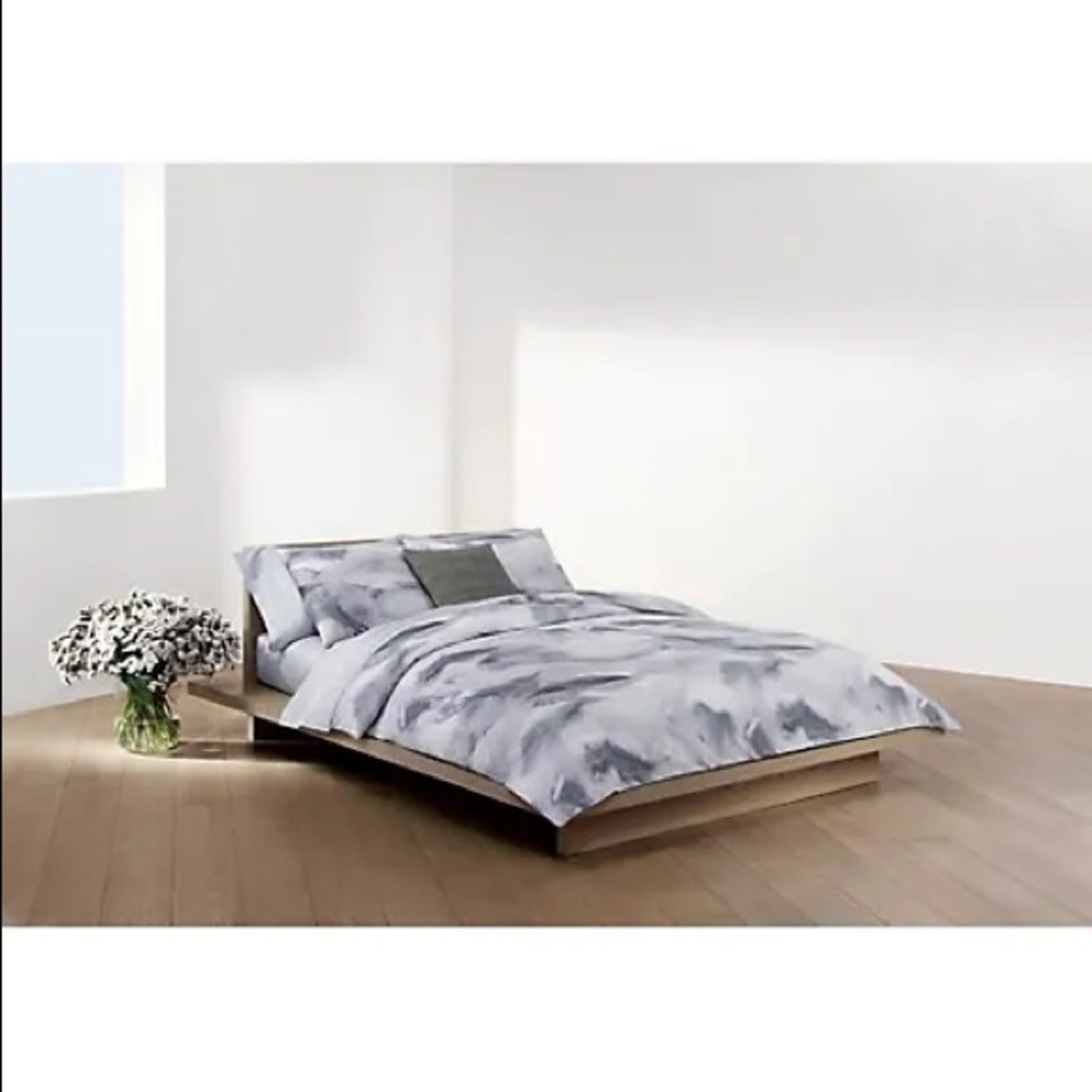 Calvin Klein Moonstone Queen Cotton Sateen 3-Piece Duvet Cover Set - NEW